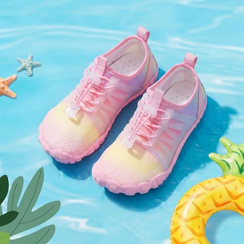 Stelle Kids Rainbow Water Shoes - TPU Side Support Barefoot, 13 Little Kid