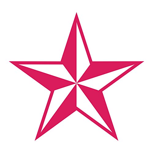 Nautical Star Vinyl Decal Sticker - Hot Pink, 5-Inches