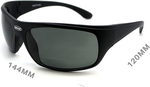 Renegade Patented Bifocal Polarized Reader Full Rim Men's Fishing Sunglasses 100% UV Protection with Microfiber Bag (Matt Black Frame, Smoke Lens -600882, Bifocal +1.50)