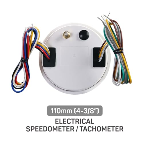 110mm 2in1 GPS Speedometer Tachometer & 4in1 Gauge Set - Black