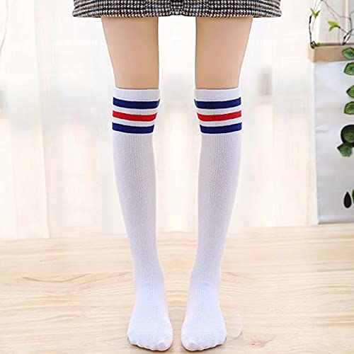 5-Piece Sweatband and Striped Socks Set - Red/White/Blue