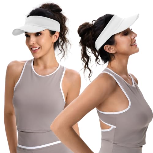 ROYBENS White Sun Visor for Women & Men Summer Lightweight Sports Hat