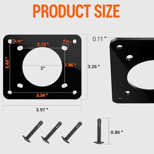 Golf Cart Charging Port Adapter for EZGO TXT - 4-Hole Polycarbonate Plate