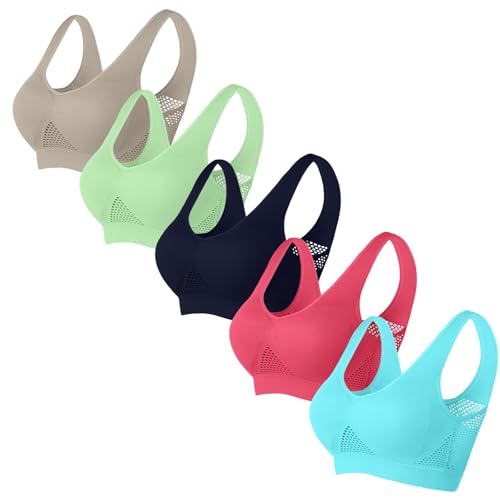 5 Pack Plus Size Sports Bras for Women - Khaki 5X-Large
