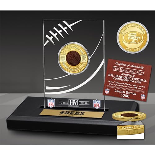 San Francisco 49ers Game-Used Football Coin Desk Display
