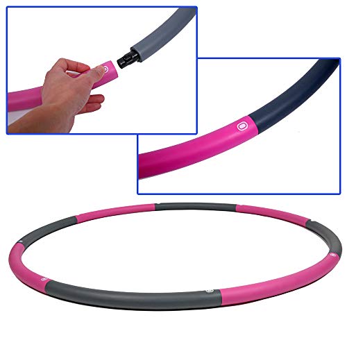 40in Adjustable Weighted Hula Hoop for Adults - Black Gray