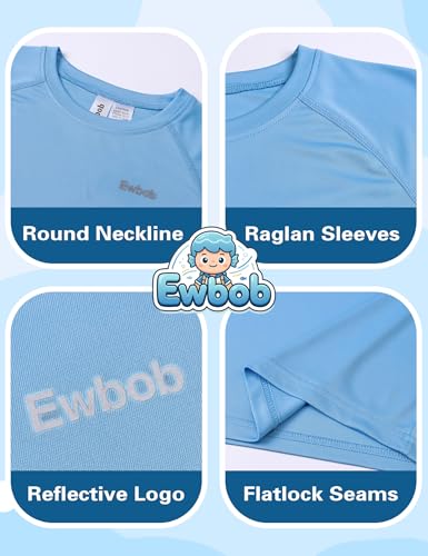 Boys UPF 50+ Long Sleeve Swim Shirt - Sky Blue, 5-6 Years