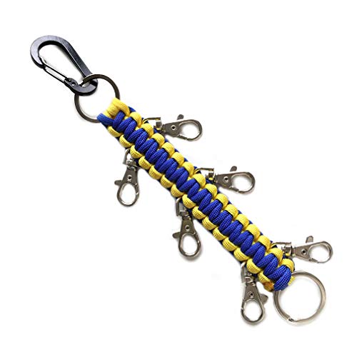 Cheerleading Hair Bow Holder - Handmade Paracord - Yellow/Royal Blue