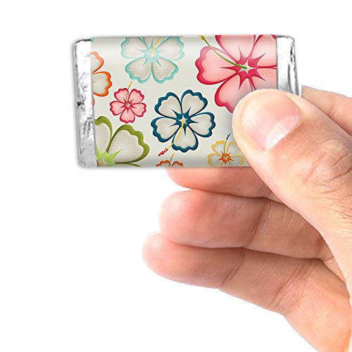 Tropical Luau Hawaiian Candy Bar Wrappers – 45 Pack, 1.4 x 2.6 in Labels, Amanda Creation (Variation: Tropical Luau Hawaiian)
