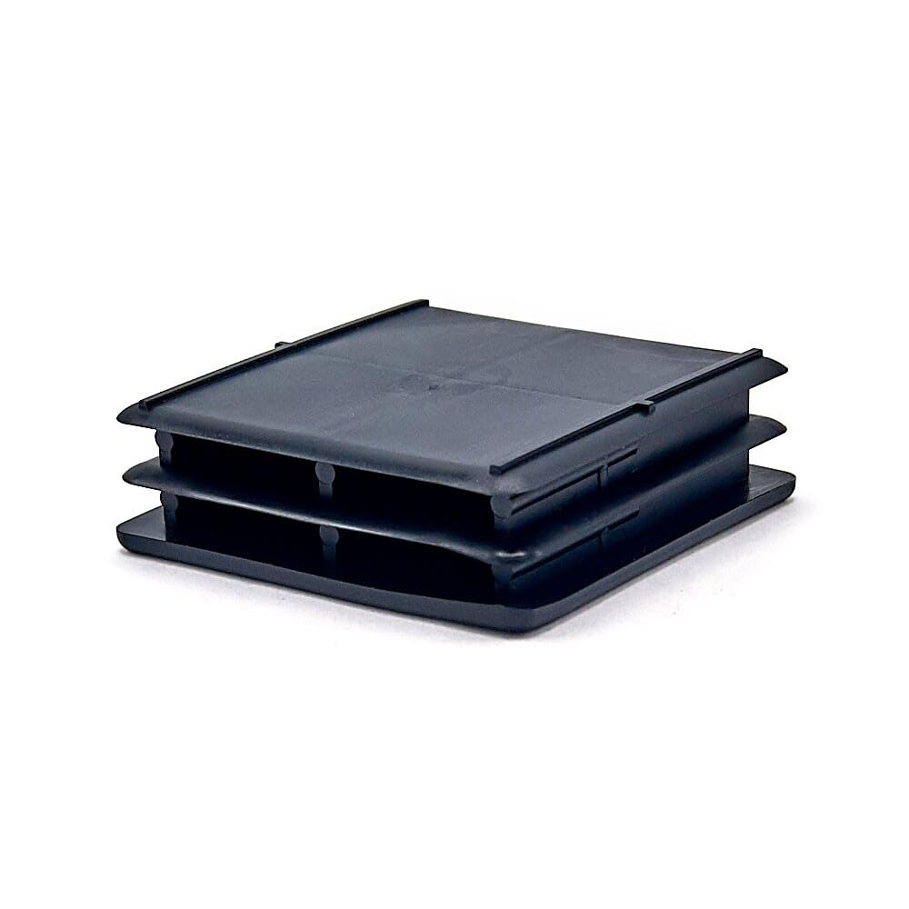 Outwater Plastic 2-1/2" Square Insert End Caps for Tubing, Finishing Plug for Square Tubing Chair Glide, Floor Protector, Fits Multi Gauge Tubing, USA Made, 10 Pack