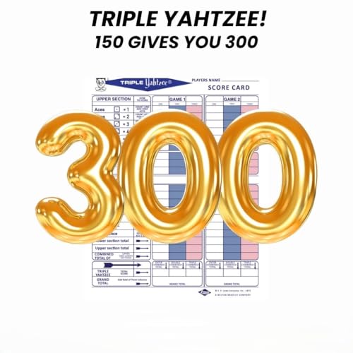300 Premium Double-Sided Triple Yahtzee Score Sheets, 5.83" x 8.27"