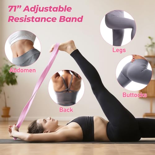 Home Pilates Kit - All-in-One Equipment Set with 14.5" Ring & Ball - Soft Pink