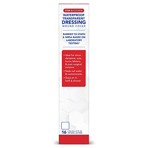 Waterproof Transparent Wound Dressing - 2.36" x 2.75", 16 Count