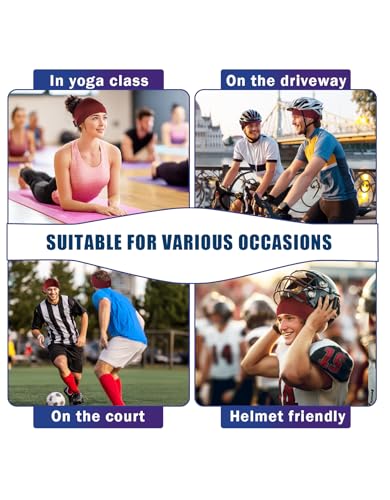 Cooling Skull Wrap Headband - Burgundy, Moisture-Wicking Sports Band