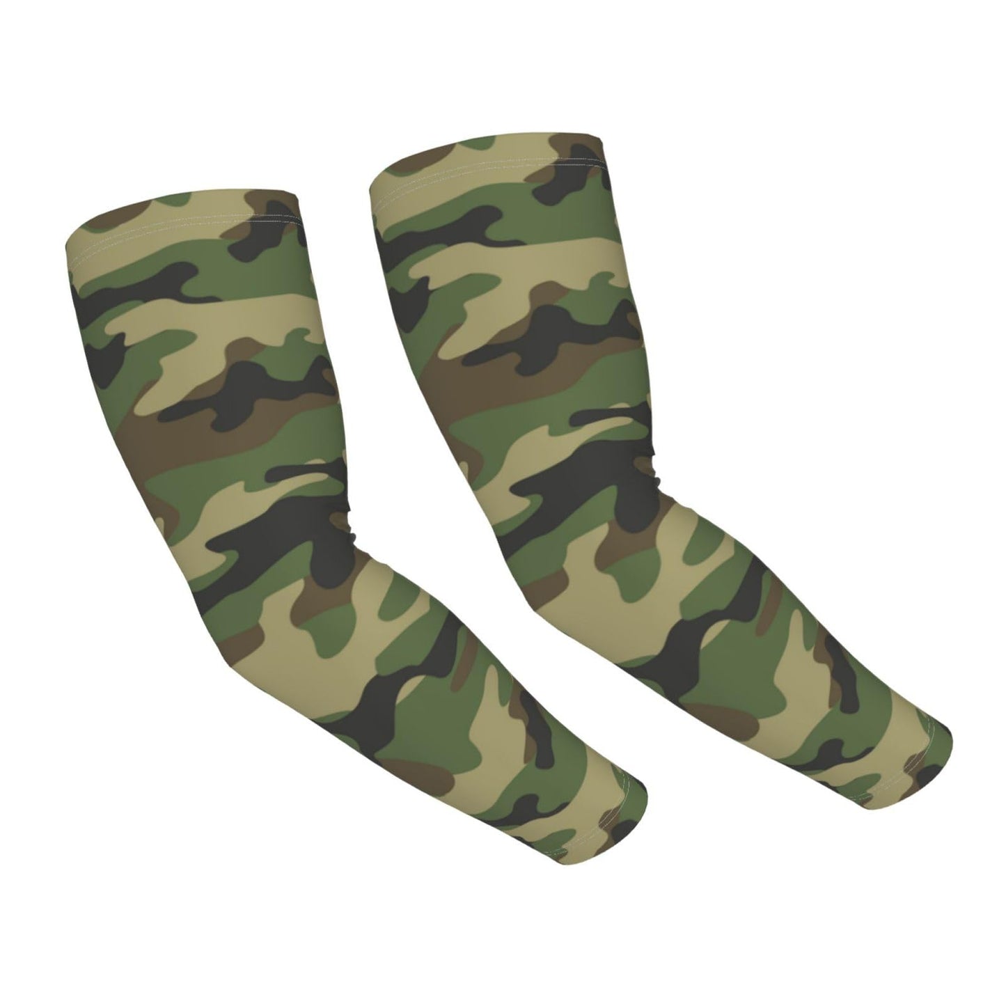 ANSGSD Green Camouflage Modern Gardening Sleeves With Thumb Hole For Women Men, Farm Sun Protection Thorn Proof Cooling Arm Sleeves To Cover Arms For Garden Sports