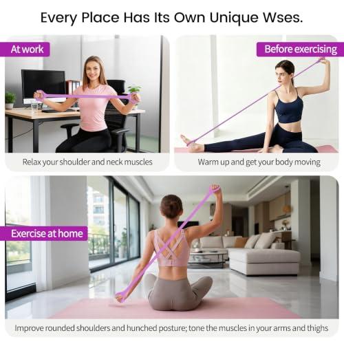Figure 8 Resistance Bands - 2 Pack with Anti-Slip Handles for Yoga