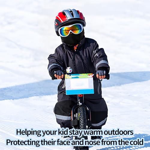 Kids Balaclava Ski Mask - Black (Thin) - 1-3 Pack