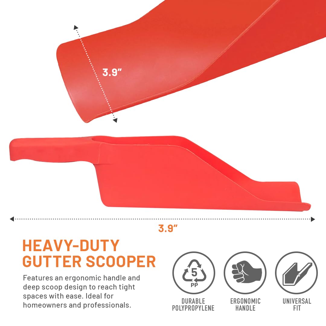 Gutter Scoop Cleaning Tools - Easy Removal of Leaves and Dirt - Durable Rain Gutter Cleaner Tool Shovel