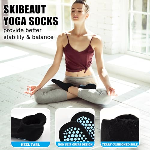 Non-Slip Cushion Socks for Yoga & Pilates - 6 Pairs