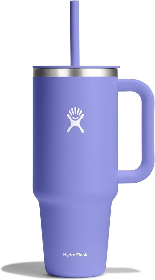 Hydro Flask 40 Oz Insulated Travel Tumbler - Durable Stainless Steel with Handle, Lid & Straw in Lupine