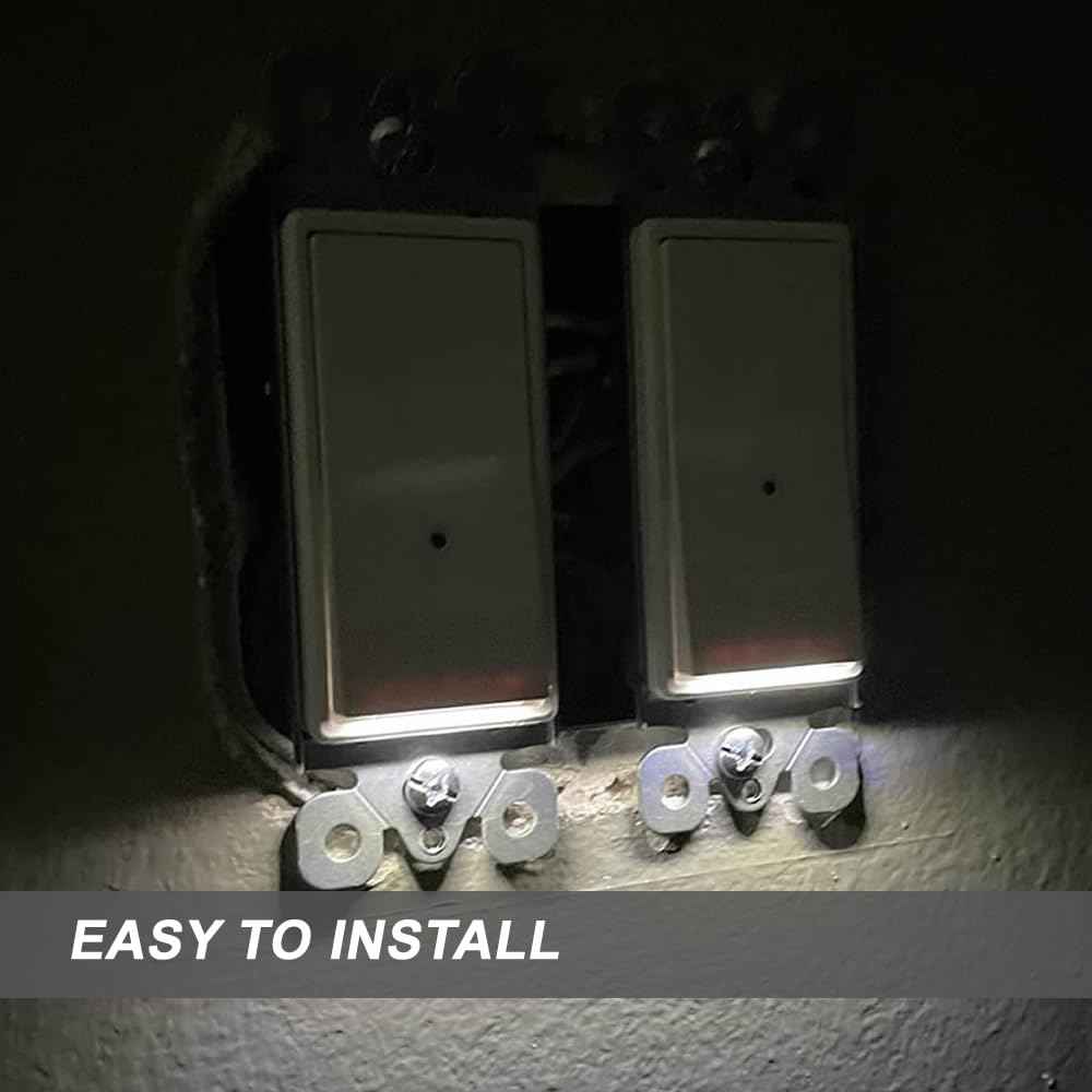 SOZULAMP 10-Pack Wall Switch with Night Light - Single Pole Light Switch & Nightlight Combo