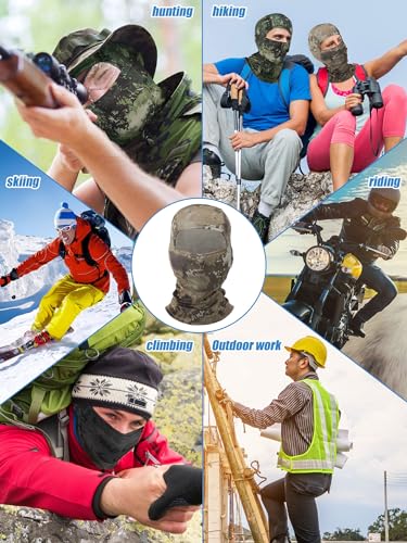 Camo Balaclava Sun Protection - 3 Pcs Set, One Size, Multicolor