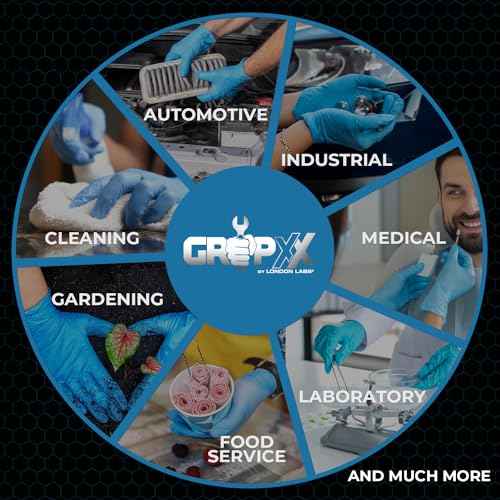 Heavy Duty 6 Mil Blue Nitrile Gloves Disposable Latex & Powder Free -Extra Stretchy Fentanyl Safe |Medical,First Aid Kit,EMT|Food Safe Rubber Gloves for Cooking & Cleaning| Pack of (200)