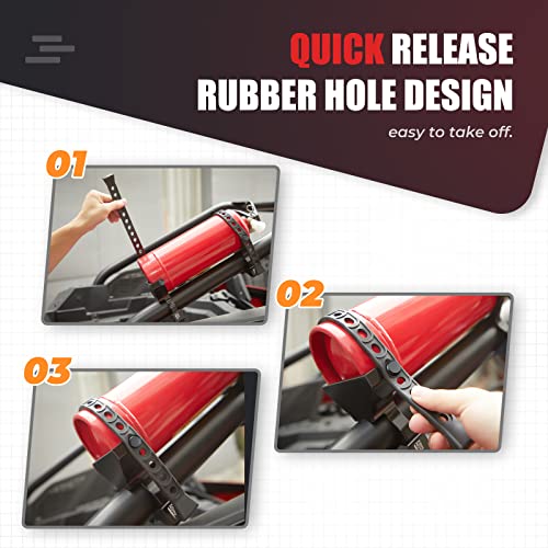 Kemimoto UTV Fire Extinguisher Holder, Adjustable Quick Release Roll Bar Fire Extinguisher Mount compatible with Polaris RZR Can Am X3 compatible with Kawasaki Teryx
