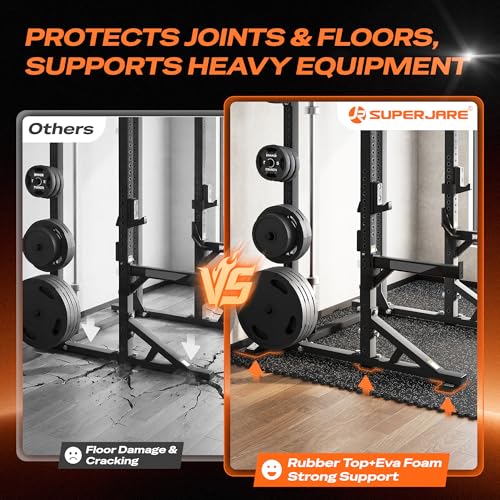 Exercise Equipment Mats - 12 Tiles (75 Sq Ft) Black/Grey