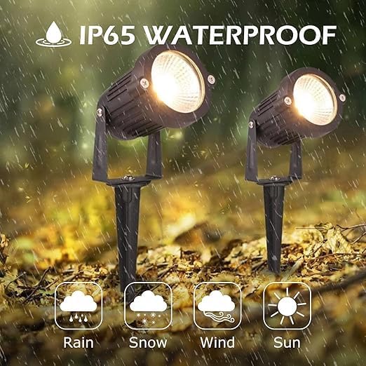 7W LED Low Voltage Landscape Lights - 700LM Warm White Spotlights for Garden Pathway | IP65 Waterproof | 12V/24V | 6 Pack