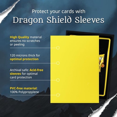 Dragon Shield | Brushed Art Sleeves | Cinderfin | 100 Count - Durable & Smooth TCG Sleeves for Pokémon, Flesh & Blood, One Piece & Magic the Gathering