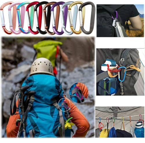 3" Aluminum Alloy Carabiner Clip - 2 Pack Light Golden