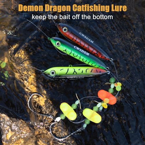 Catfish Float Rig with Rattling Propeller & Circle Hooks - 6/0 Hook Catfish Rig - 3 PCS