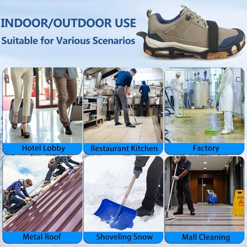 Spikeless Shoe Cleats - Anti-Slip Rubber Covers for Roofing & Wet Surfaces - Large/X-Large