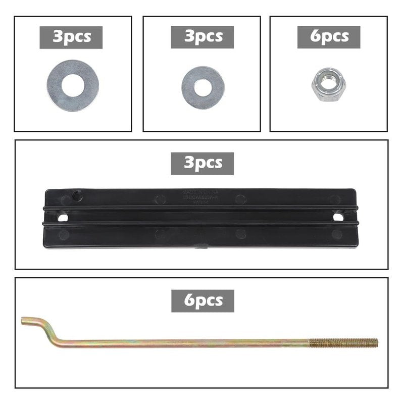 ALLGOOD Battery Hold Down Retainer Plate Rods Kit, Compatible with Club Car DS and Carryall Electric Golf Cart 1981-2013