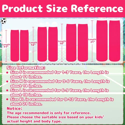 Kids Knee High Athletic Socks for Soccer, Baseball & Softball - Pure Rose, 3-6Y