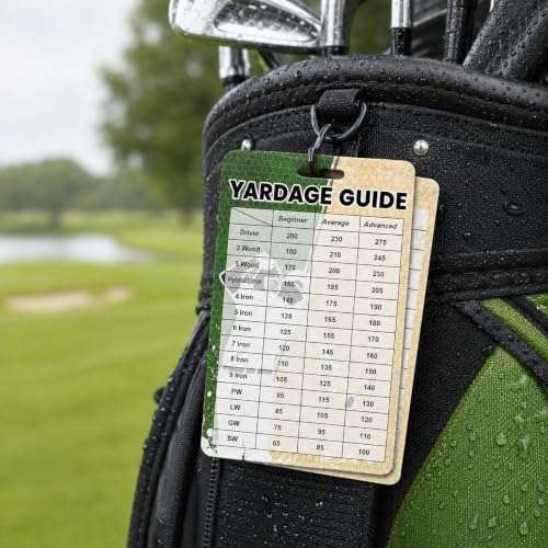 Golf Club Distance Cards - 2 Pack, 2.4x4.2 Inch Range Chart