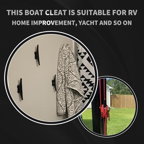 4 Pack Black Nylon Boat Cleats - 5 Inch Marine Grade Dock Cleats