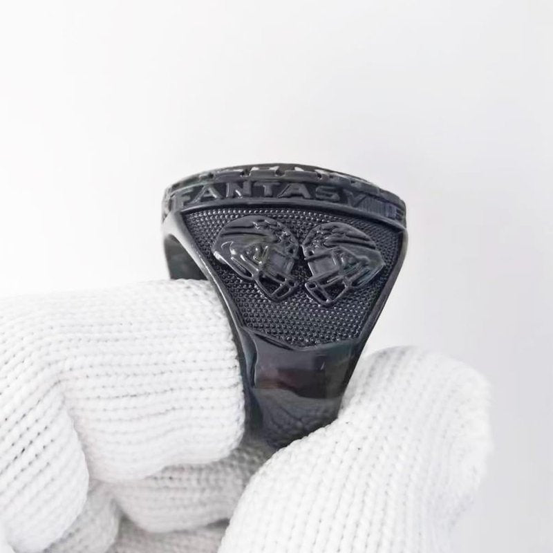 noblehead 2024 Fantasy Football Ring | Heavy FFL Champion Ring | Gold Silver Tone Plated Award Trophy for Fantasy Football League Winner (size 13)
