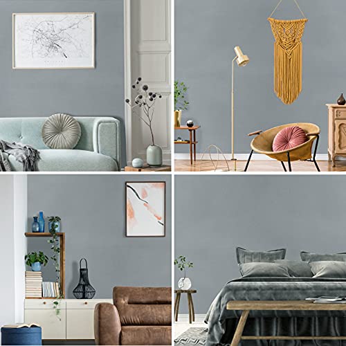 WADILE Peel and Stick Wallpaper 15.9in x 78.7in, Solid Color Contact Paper Waterproof, Vinyl Colored Wall Paper Self Adhesive, Textured Wallpaper Removable for Cabinets/Countertop, Light Gray