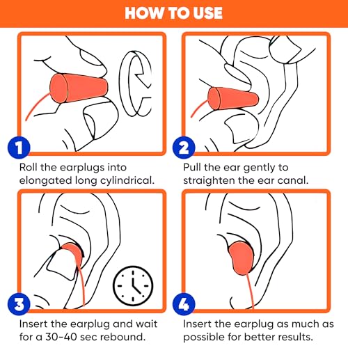 Foam Corded Ear Plugs 100 Pair - 32dB Noise Cancelling Shooting Hearing Protection Ear Plugs for Noise Reduction Construction Work Safety Mowing Industrial - Disposable Ear Plugs with Cord Bulk