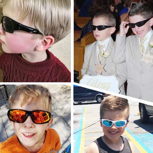 ATTCL Kids Hot TR90 Polarized Sports Sunglasses For Boys Girls Child Age 3-10 (blue lens,5025)