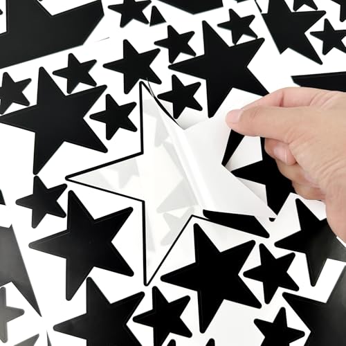 Black Star Wall Decal Stickers for Boys Girls Bedroom Removable Vinyl Star Wall Stickers for Kids Baby Nursery Room Decorations