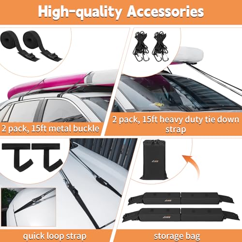 Universal Soft Roof Rack Pads for Kayak & SUP - Without Roof Rack