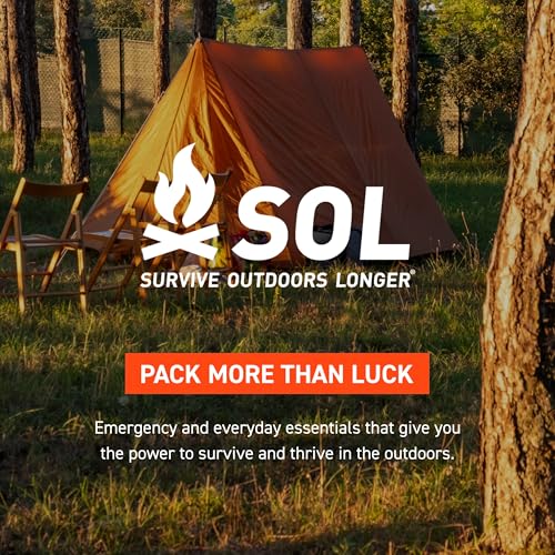 SOL Emergency Bivvy XL with Rescue Whistle - Reflective Survival Blanket & Shelter, Orange, 84x60 Inches