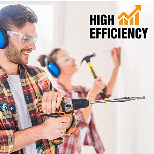 1/4 Drill Bit Extension Set 6" and 12" High-Carbon Steel Wood Spade Drill Bit Extender with 2 Pieces Key Spade Bit Extension Set for Wood Turners Furniture Carpentry and Construction(4PCS)