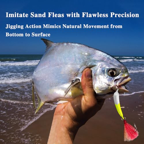 Odoor Fan 5 Pack Saltwater Jig Heads with Teaser Hooks, Mixed Color, 1/2oz