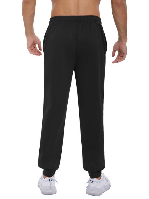 YOYI ABPOPA 4-Pack Mens-Sweatpants Pockets Tall Joggers-Pants - Thick Workout Athletic Pants for Men Black/Grey/Navy/Amy Green L