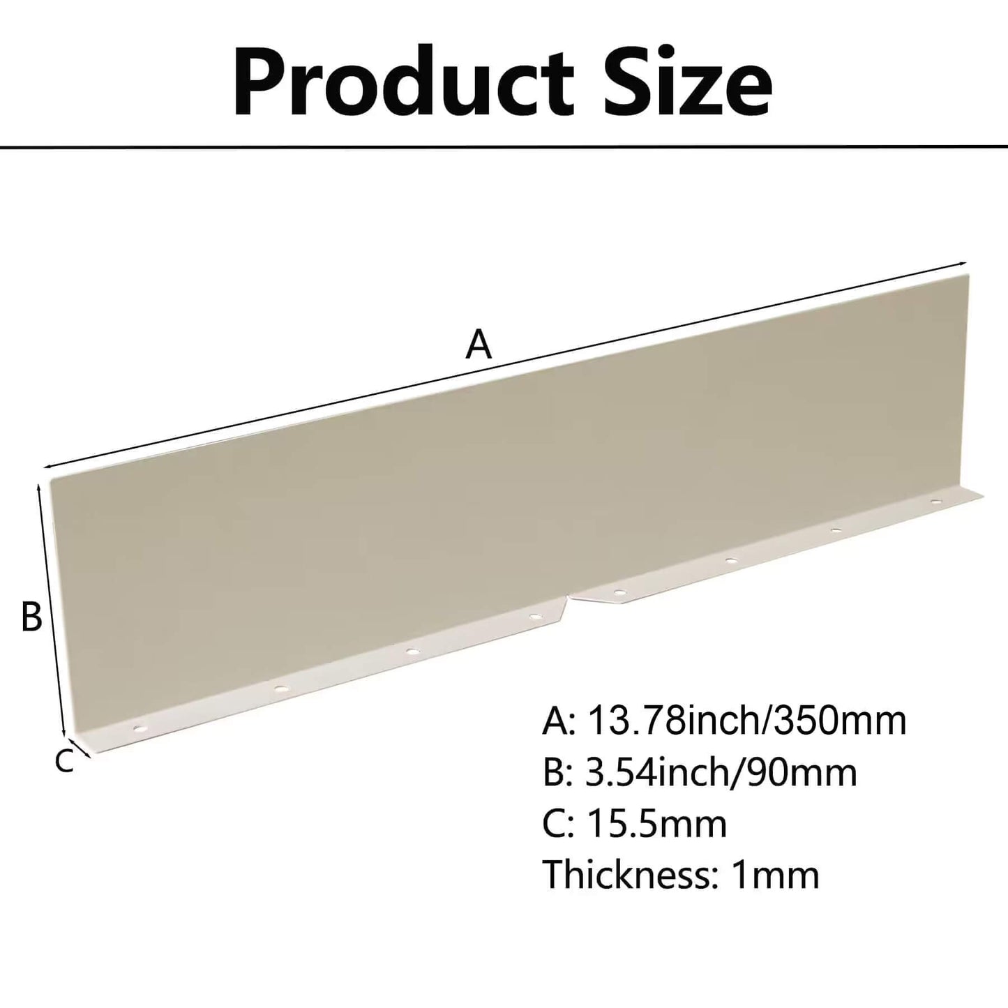 Bueyfolt 2Pcs 13.78" Rain Gutter Valley Splash Guards, Aluminum Gutter Splash Guard Straight & Bent Style 2 in 1, Roof Valley Splash Shield Gutter Guard Corner Bent Valley Splash Guards, Almond