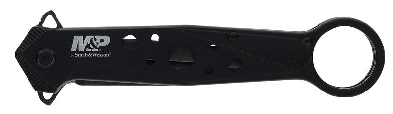 Smith&Wesson M&P Folding Spear Point Featuring 8Cr13MoV Stainless Steel And Ergonomic Finger Loop Designed For EDC And Quick Deployment